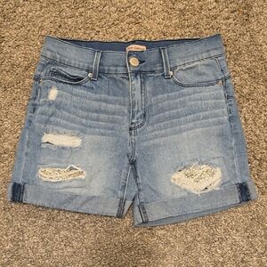 Juicy Couture Light Blue Distressed Jean Shorts
